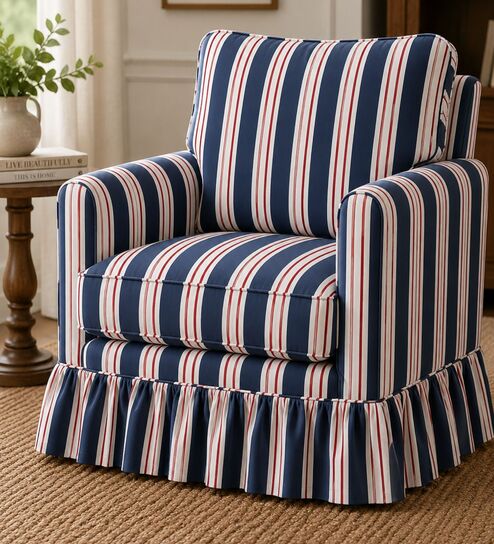Alvaro 1 Seater Sofa With Teak Wood  And Suede Fabric In Blue colour