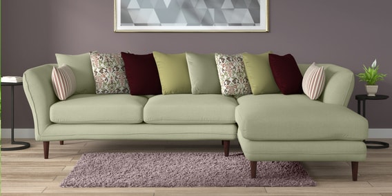 Buy Aleandro 3 Seater Lhs Sectional Sofa In Beige Colour By