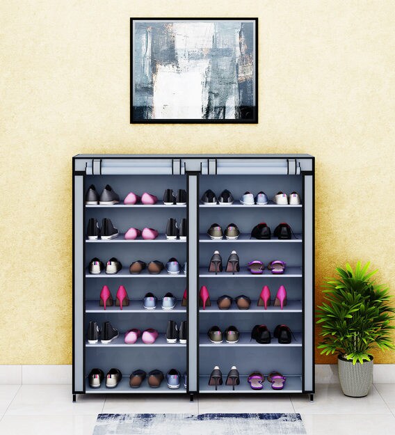 Buy Alba 6 Tier Twelve Shelves Shoe Rack In Blue Colour By Paffy Online Open Shoe Racks Shoe Racks Furniture Pepperfry Product