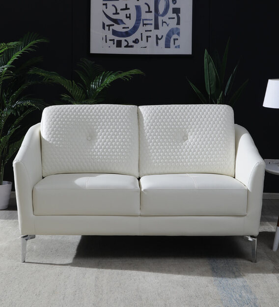 Buy Albert Leatherette 2 Seater Sofa In Off-White Colour By Casacraft  Online - Modern 2 Seater Sofas - 2 Seater Sofas - Furniture - Pepperfry  Product