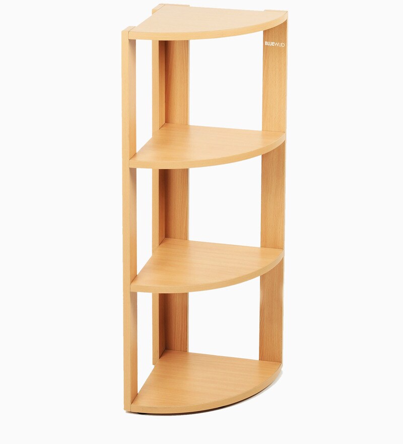 Buy Alba Floor Standing Corner Display Shelf (4 Shelves) in Beech
