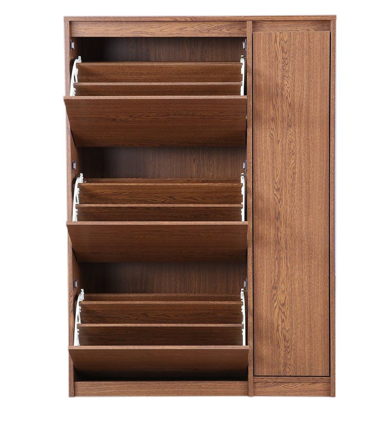 Buy Alder 3 Tier Tilt Out Shoe Rack in Walnut Finish by HomeTown Online