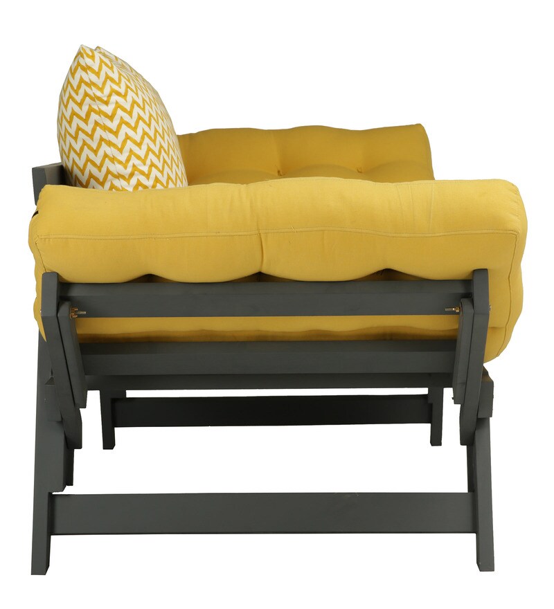 Buy Alexa Double Futon with Mattress in Ochre Colour by ARRA Online
