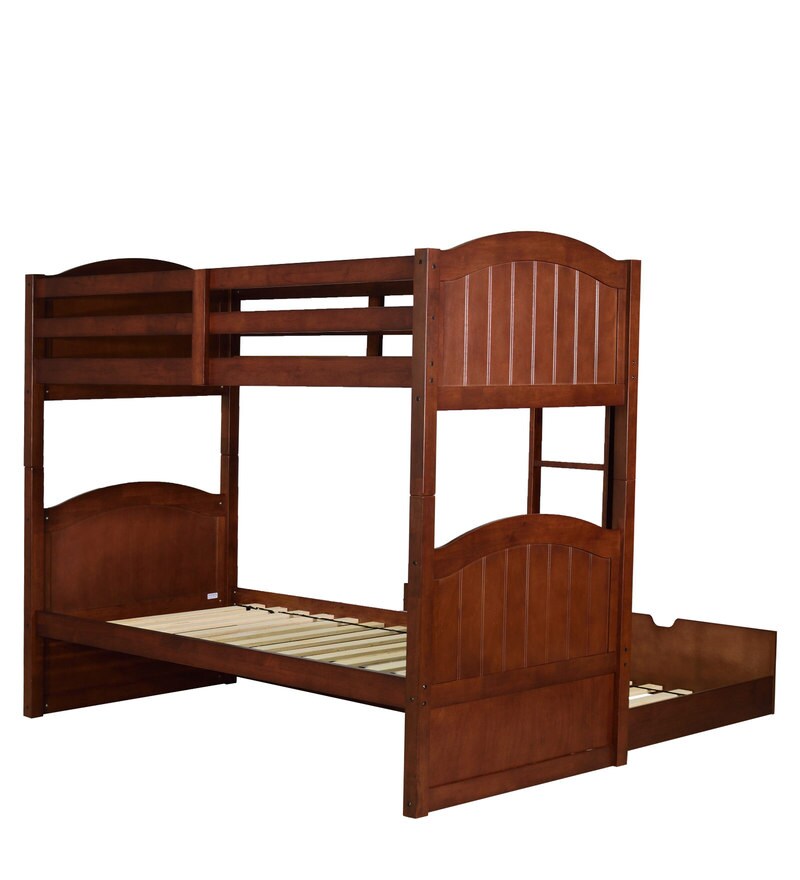 Buy Alexander Bunk Bed with Pull Out Bed in Walnut Finish CasaCraft