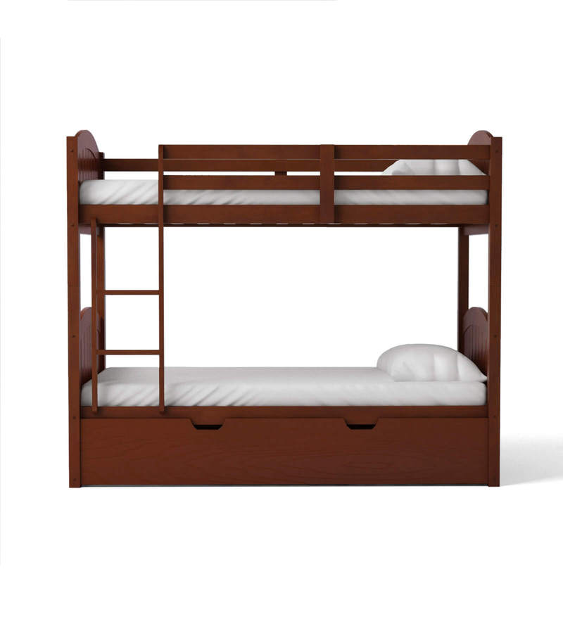 Buy Alexander Bunk Bed with Pull Out Bed in Walnut Finish CasaCraft
