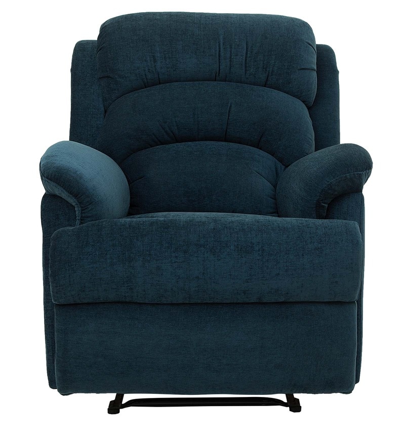 Buy Alexandria Fabric 1 Seater Manual Recliner in Teal Colour Online