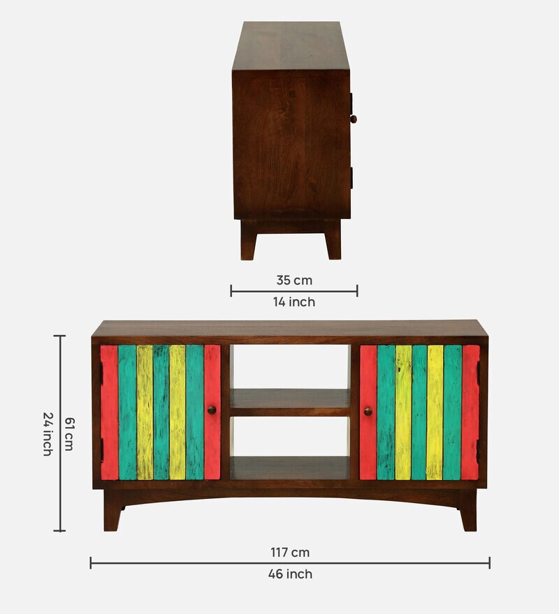 Buy Alfie Solid Wood TV Console for TVs up to 43\ Unit N MultiColour
