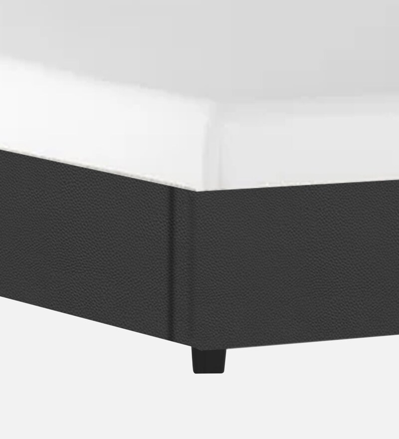 Buy Alisha Leatherette Upholstered Queen Size Bed in Concrete Grey