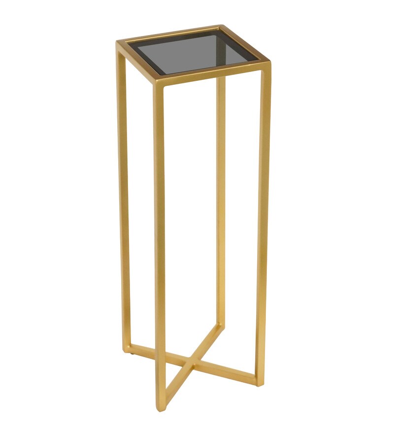 Buy Alissa Side Table In Gold Finish By Strawberry Collective Online