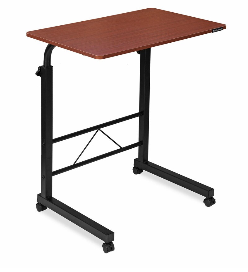 Buy Allay Height Adjustable Portable Table in Teak Colour by Nilkamal Online Portable Tables