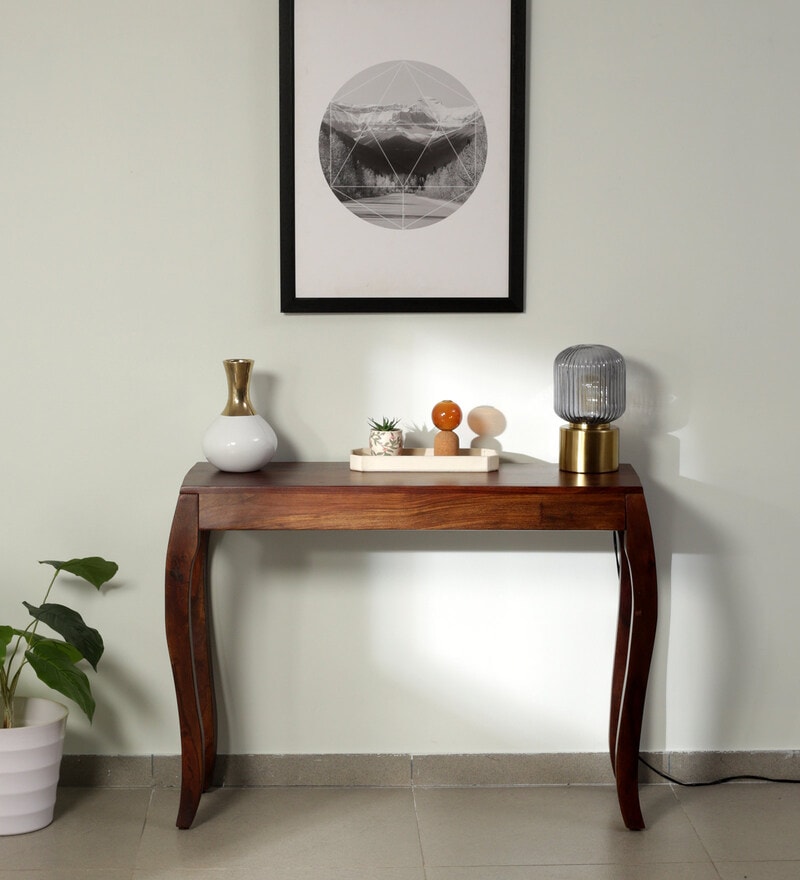 teak wood console table