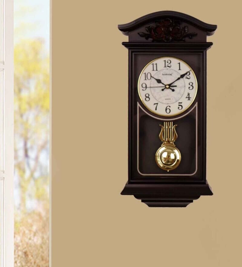 Buy Brown Fibre Stroke Pendulum Clock Online Pendulum Clocks Wall