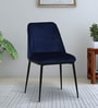 Alabama Fabric Dining Chair In Velvet Blue Colour