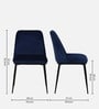 Alabama Fabric Dining Chair In Velvet Blue Colour