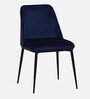 Alabama Fabric Dining Chair In Velvet Blue Colour