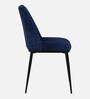 Alabama Fabric Dining Chair In Velvet Blue Colour