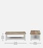 Alabaster Solid Wood Coffee Table In Ivory Finish With Shelf