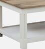 Alabaster Solid Wood Coffee Table In Ivory Finish With Shelf