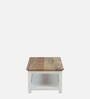 Alabaster Solid Wood Coffee Table In Ivory Finish With Shelf