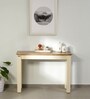 Alabaster Solid Wood Console Table In Ivory Finish