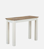 Alabaster Solid Wood Console Table In Ivory Finish