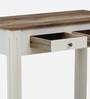 Alabaster Solid Wood Writing Table In Ivory Finish
