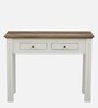 Alabaster Solid Wood Writing Table In Ivory Finish