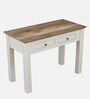 Alabaster Solid Wood Writing Table In Ivory Finish