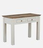 Alabaster Solid Wood Writing Table In Ivory Finish