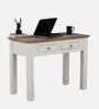 Alabaster Solid Wood Writing Table In Ivory Finish
