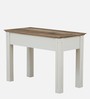Alabaster Solid Wood Writing Table In Ivory Finish