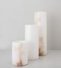 White Alablaster Marble Vases (Set of 3)