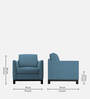 Aladin Fabric 1 Seater Sofa In Light Blue Colour