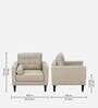 Alaine Fabric 1 Seater Sofa In Beige Colour