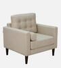 Alaine Fabric 1 Seater Sofa In Beige Colour