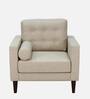Alaine Fabric 1 Seater Sofa In Beige Colour