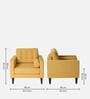 Alaine Fabric 1 Seater Sofa In Camel Yellow Colour
