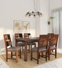 Alamo Sheesham Wood 6 Seater Dining Set In Scratch Resistant Provincial Teak Finish