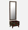 Alankaar Hand-Painted Solid Wood Dresser In Multi-Colour With Mirror