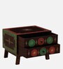 Alankaar Hand-Painted Solid Wood Dresser In Multi-Colour With Mirror