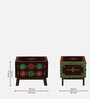Alankaar Hand-Painted Solid Wood Dresser In Multi-Colour With Mirror