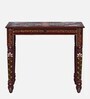 Alankaar Solid Wood Writing Table In Maroon Colour