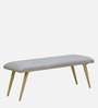 Alanso Velvet Bench In Grey Colour On Golden Base