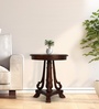 Alante Teak Wood End Table In Walnut Finish