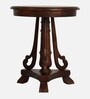 Alante Teak Wood End Table In Walnut Finish