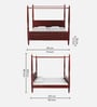 Alara Sheesham Wood King Size Poster Bed in Honey Oak Finish