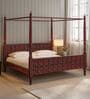Alara Sheesham Wood King Size Poster Bed in Honey Oak Finish