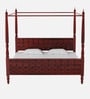 Alara Sheesham Wood King Size Poster Bed in Honey Oak Finish