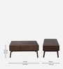 Alarico Solid Wood Coffee Table In Walnut Finish
