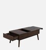 Alarico Solid Wood Coffee Table In Walnut Finish